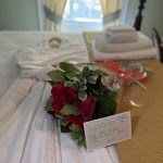 roses on a bed